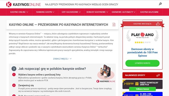 Web design: Kasynos Online